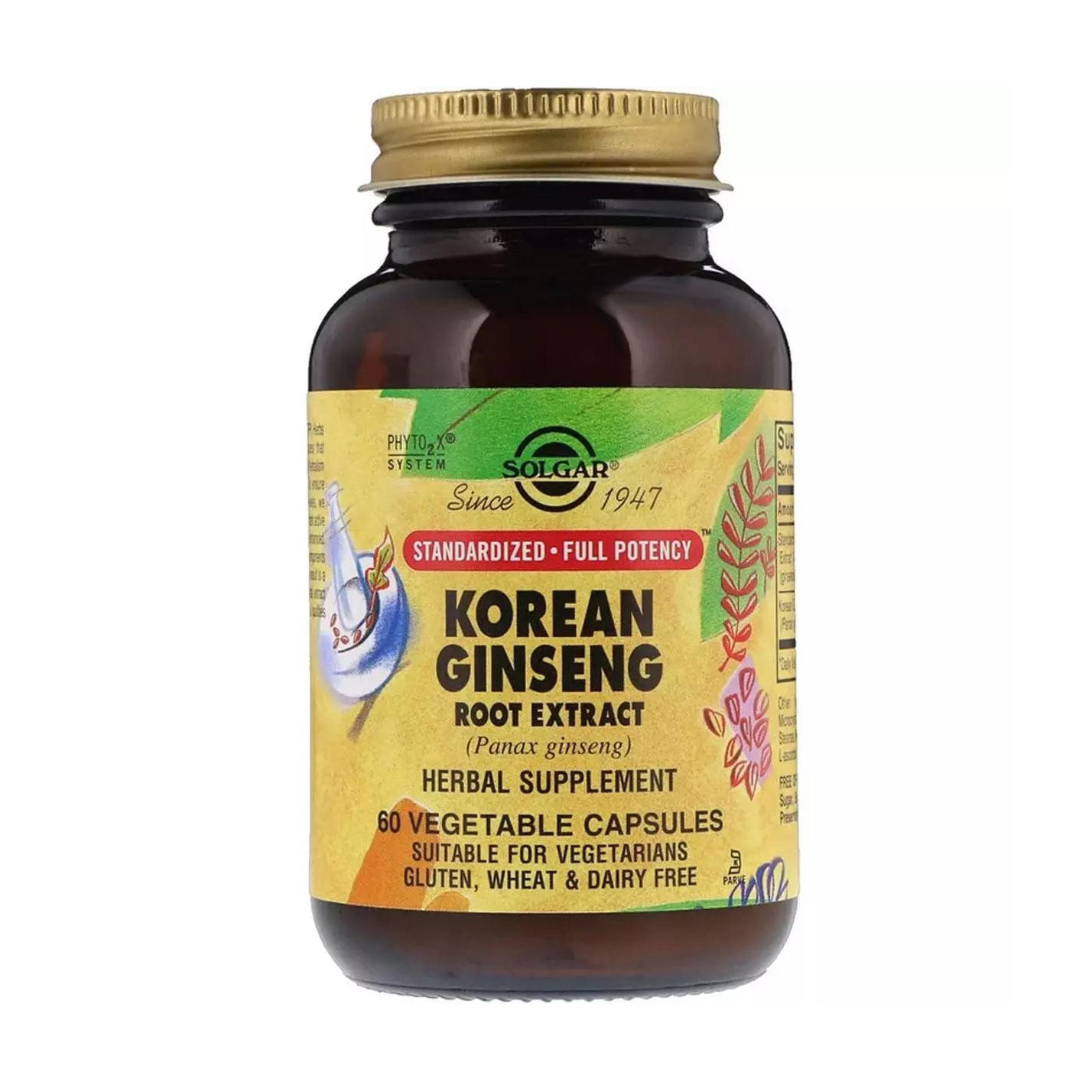 Екстракт кореня женьшеню Solgar Korean Ginseng Root Extract, 60 капсул